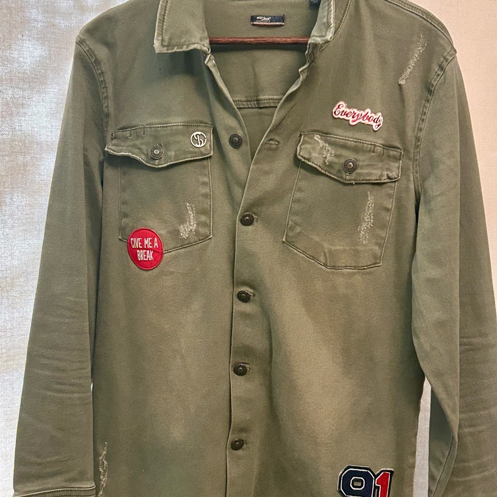 Olive Green Button-Up Shirt